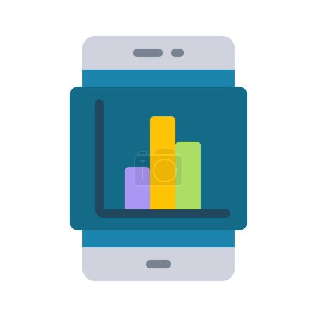 Illustration for Business Mobile Bar Chart icon, vector illustration - Royalty Free Image