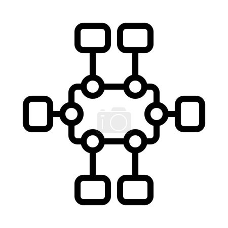 Ilustración de Icono de red informática, ilustración vectorial diseño simple - Imagen libre de derechos