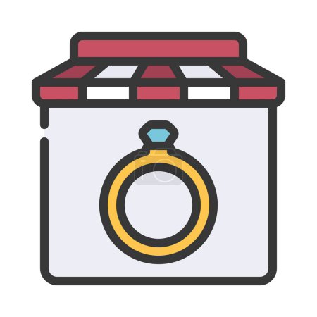 Illustration for Ring shop flat icon, vector illustration - Royalty Free Image