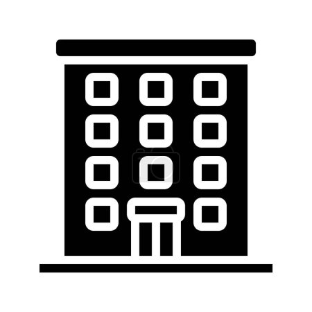 Téléchargez les illustrations : Icône immeuble de bureaux. schéma illustration du bâtiment icône vectorielle pour le web - en licence libre de droit