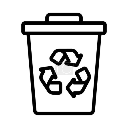 Illustration for Recycle Trash Can icon illustration - Royalty Free Image