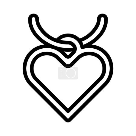 Illustration for Heart Necklace  vector line icon design - Royalty Free Image