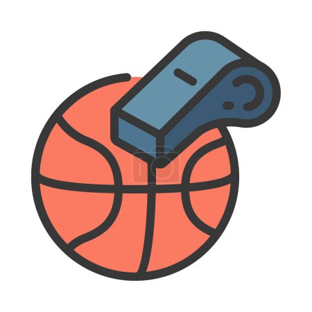Téléchargez les illustrations : Illustration vectorielle de l'icône web Coach de basket-ball - en licence libre de droit