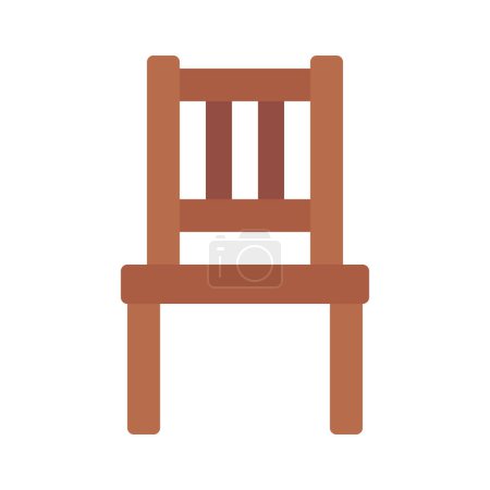 Téléchargez les illustrations : Icône de chaise en bois, illustration vectorielle - en licence libre de droit