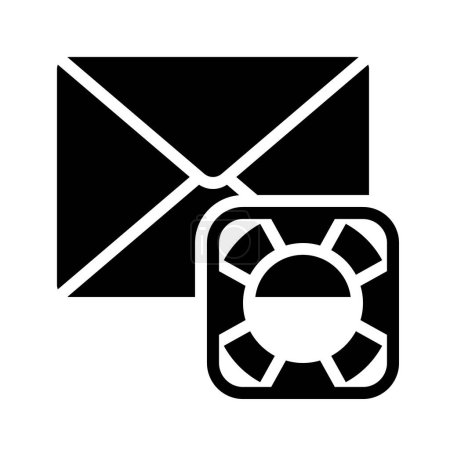 Illustration for Email Help, Isolated Icon On White Background - Royalty Free Image