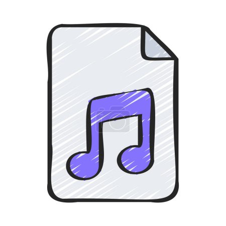 Illustration for Music File icon, vector illustration - Royalty Free Image