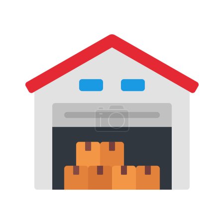 Illustration for Parcel Warehouse Building icon, vector illustration - Royalty Free Image