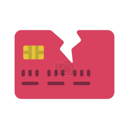 Illustration for Broken Credit Card web icon vector illustration - Royalty Free Image