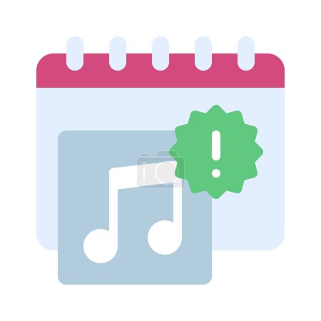 Ilustración de Música Lanzamiento calendario fecha icono, vector de ilustración - Imagen libre de derechos
