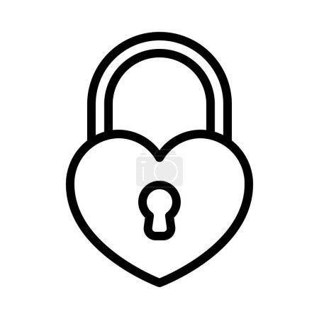 Téléchargez les illustrations : Illustration vectorielle d'icône de cadenas en forme de coeur - en licence libre de droit