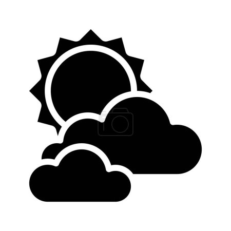 Téléchargez les illustrations : Soleil derrière l'icône des nuages, Illustration vectorielle - en licence libre de droit