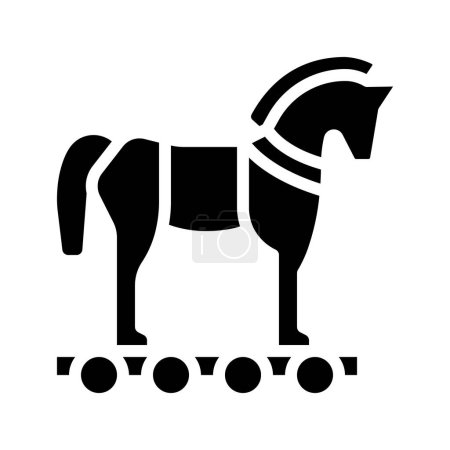 Vektor-Ikone des Trojanischen Pferdes, Illustration 