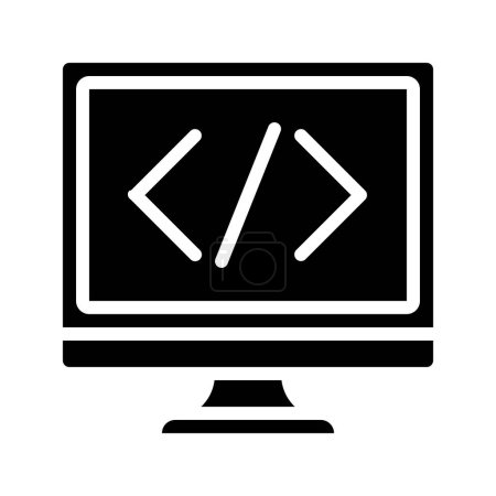 Ilustración de Icono de código informático, ilustración vectorial - Imagen libre de derechos