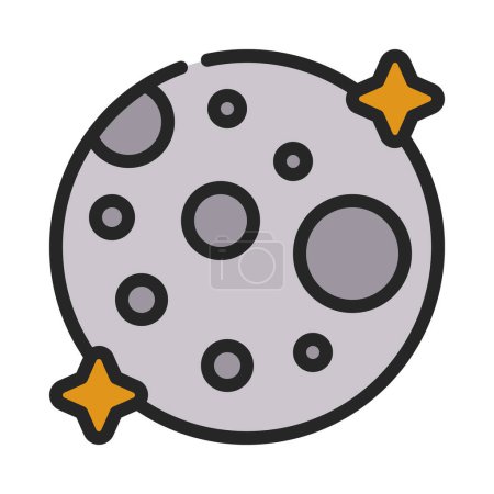 Illustration for Moon web icon vector illustration - Royalty Free Image