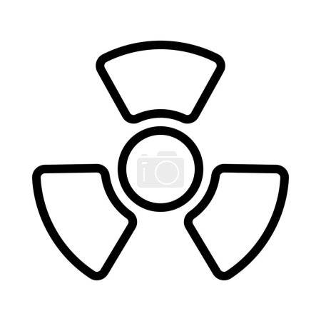 Ilustración de Icono de vector de señal de advertencia nuclear aislado sobre fondo blanco - Imagen libre de derechos