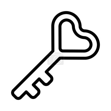 Illustration for Heart shaped key thin line vector icons - Royalty Free Image