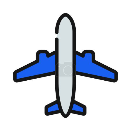 Téléchargez les illustrations : Avion Illustration d'icône vectorielle - en licence libre de droit