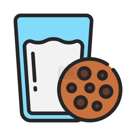 Illustration for Milk and sweet cookie vector illustration design - Royalty Free Image