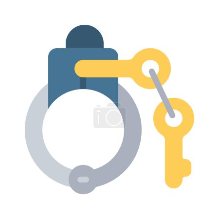Illustration for Locked Handcuffs icon vector illustration - Royalty Free Image