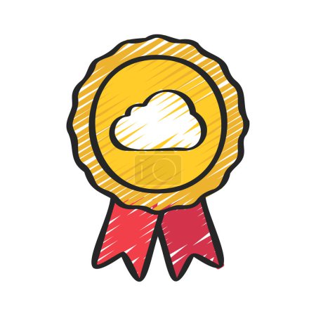 Illustration for Cloud Certificate Icon, Vector Illustration - Royalty Free Image