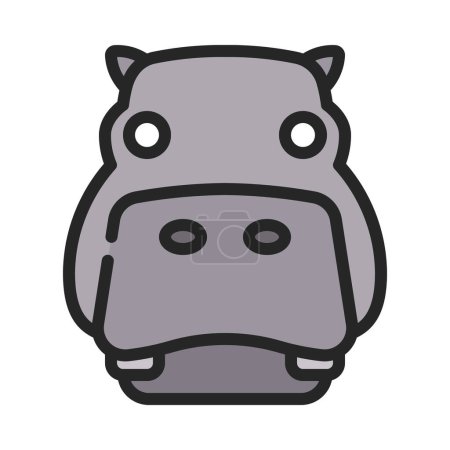 Illustration for Hippo  web icon vector illustration - Royalty Free Image