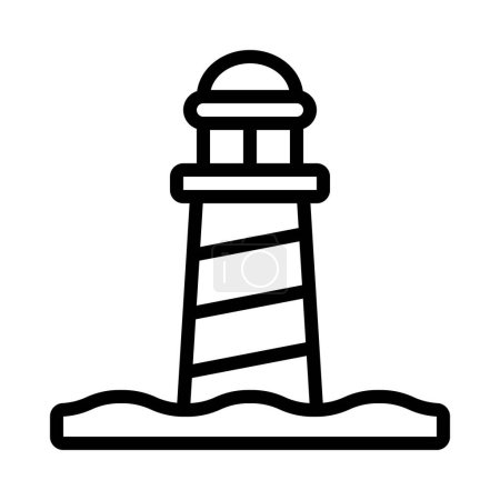 Téléchargez les illustrations : Icône vectorielle du phare, illustration - en licence libre de droit
