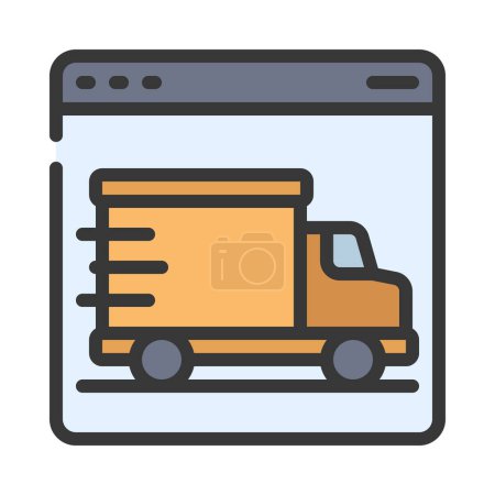 Téléchargez les illustrations : Illustration vectorielle icône camion de livraison - en licence libre de droit