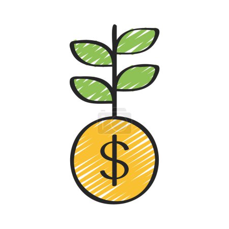 Illustration for Financial Growth web icon vector illustration - Royalty Free Image