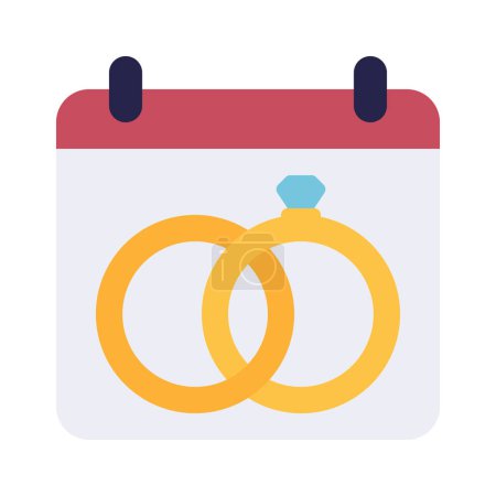 Téléchargez les illustrations : Date de mariage icône du calendrier, illustration vectorielle - en licence libre de droit