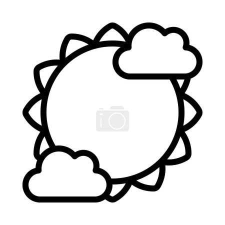 Illustration for Clouds Covering Sun Icon, Vector Illustration - Royalty Free Image