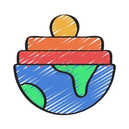Earth Layers icon, vector illustration 