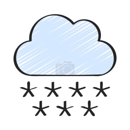 Téléchargez les illustrations : Icône de nuages de neige, Illustration vectorielle - en licence libre de droit