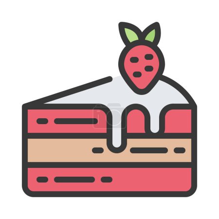 Téléchargez les illustrations : Gâteau icône de dés vecteur illustration arrière-plan - en licence libre de droit