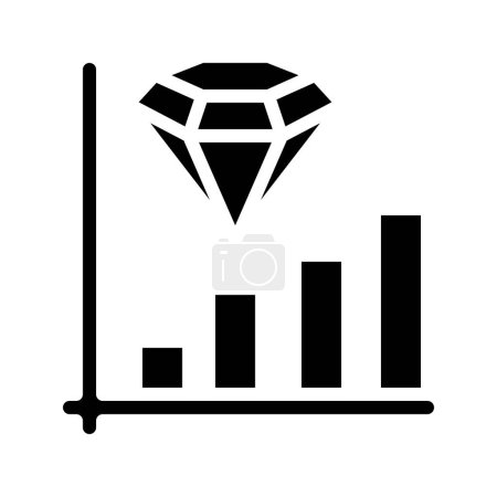 Illustration for Diamond and Bar Chart icon vector illustration - Royalty Free Image
