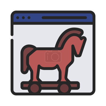 Vector icon  of Trojan Horse, illustration 