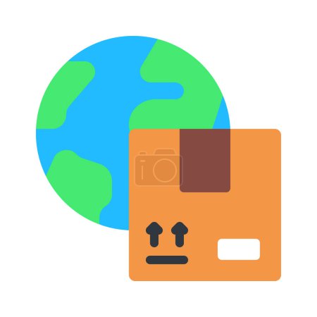 Illustration for Worldwide Shipping Parcel web icon vector illustration - Royalty Free Image