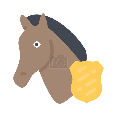 Illustration for Vector icon  of a police horse, illustration - Royalty Free Image