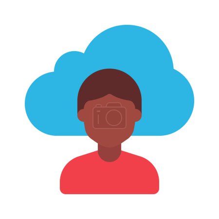 Illustration for Cloud User Male Icon, Vector Illustration - Royalty Free Image