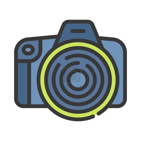 Téléchargez les illustrations : Illustration vectorielle d'icône d'appareil photo reflex numérique - en licence libre de droit