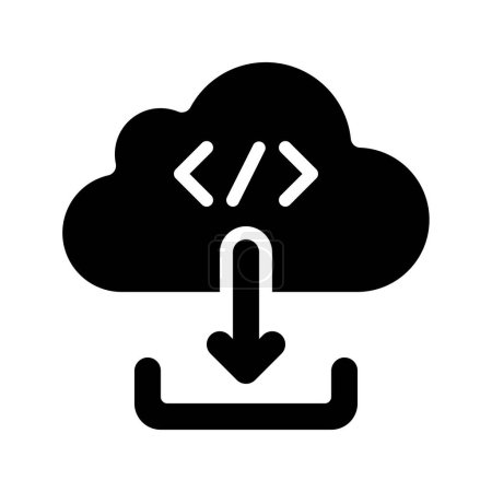 Ilustración de Descargar código de nube icono, Vector Ilustración - Imagen libre de derechos