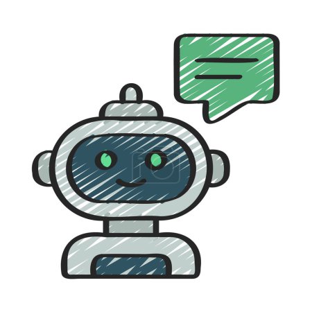 Ilustración de AI Asistente Icono de mensaje, ilustración vectorial - Imagen libre de derechos