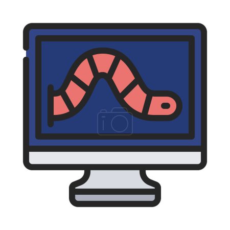 Ilustración de Icono de gusano informático, ilustración vectorial - Imagen libre de derechos