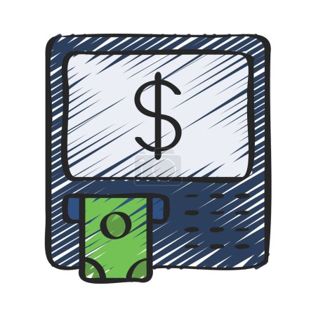 Illustration for ATM  web icon vector illustration - Royalty Free Image