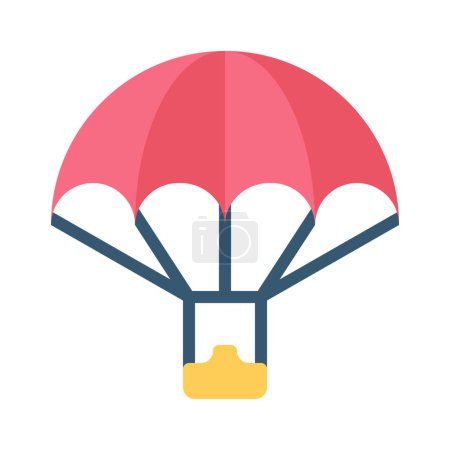Téléchargez les illustrations : Illustration vectorielle d'icône Web de parachutisme - en licence libre de droit