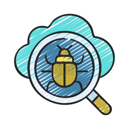 Illustration for Cloud Bug Search Icon, Vector Illustration - Royalty Free Image
