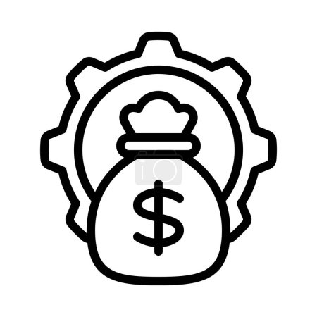 Icono plano de gestión de costes, ilustración vectorial     