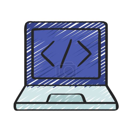 Illustration for Laptop Coder icon, vector illustration - Royalty Free Image