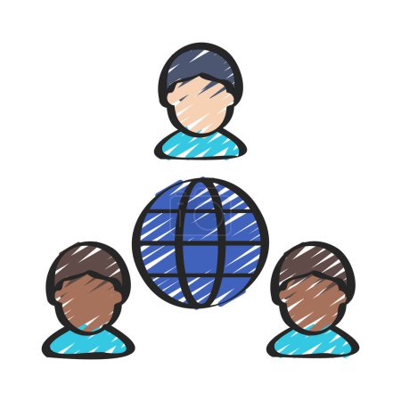 Ilustración de Icono de trabajadores de Internet, ilustración vectorial - Imagen libre de derechos