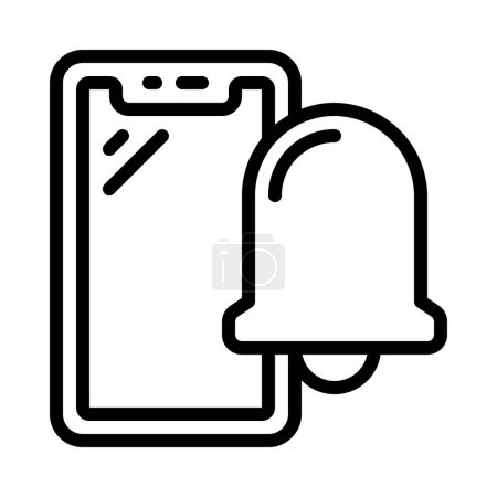 Illustration for Notification bell icon, vector illustration simple design - Royalty Free Image