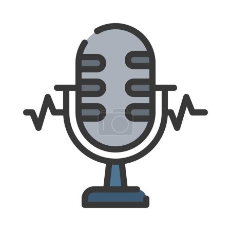 Illustration for Voice Recognition web icon vector illustration - Royalty Free Image